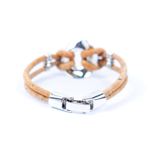 oft natural cork bracelet with alloy accents