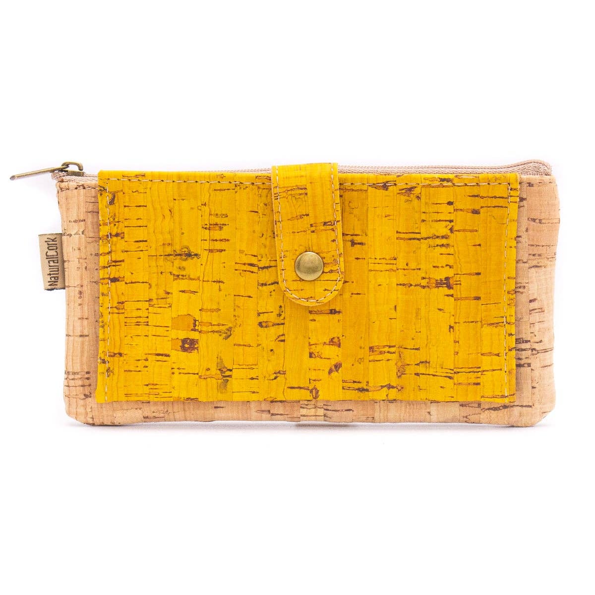 Yellow cork Slim snap wallet