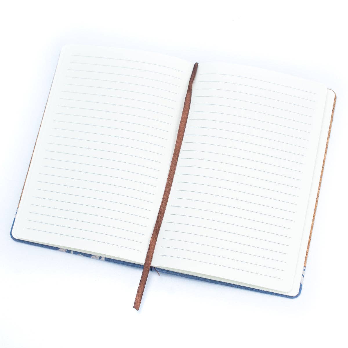 Close-up of cork texture and printed design – eco-friendly journal