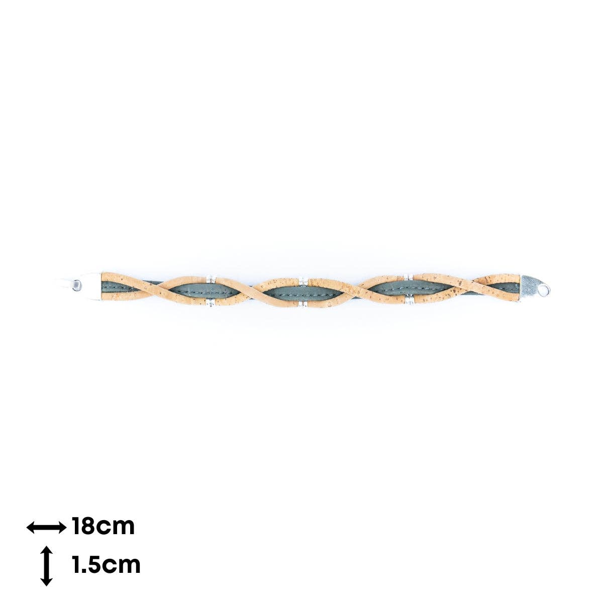 Natural cork and accessories Hand-woven cork bracelet for women