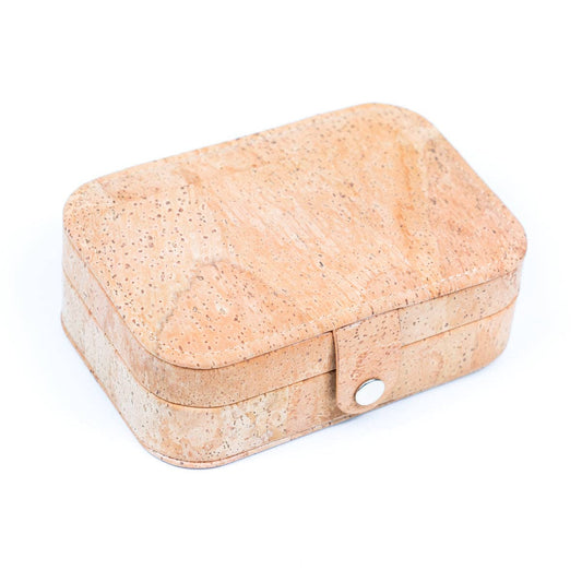 Natural/Golden/Patterned Cork Jewelry Storage Rectangular Bo