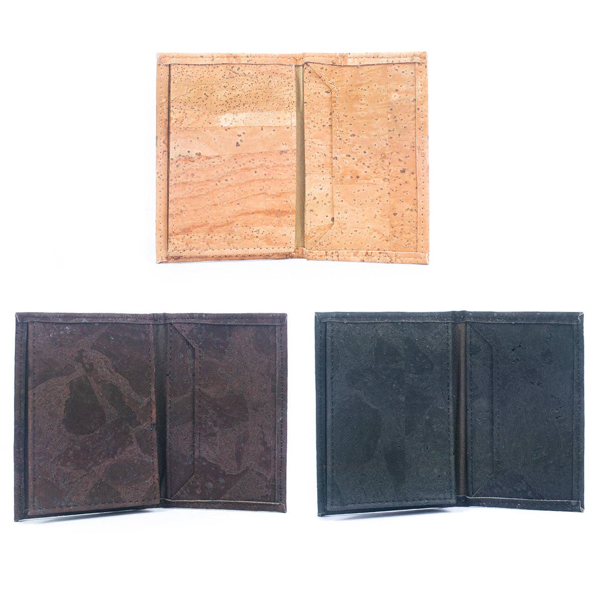 Compact eco-friendly cork wallet with 4 card slots and ID pocket