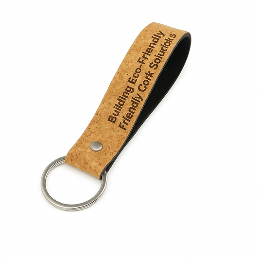 Eco-friendly cork keyring with natural texture