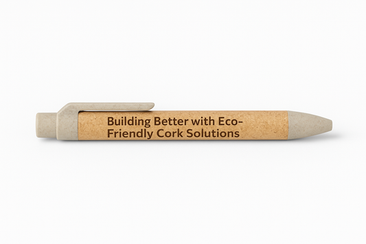 Personalised cork and wheat straw pen with engraving or UV print