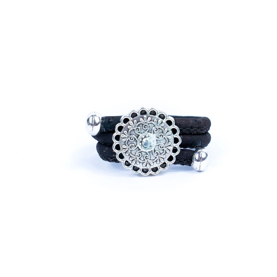 Cork Cord and Alloy Accessories Handmade Rings