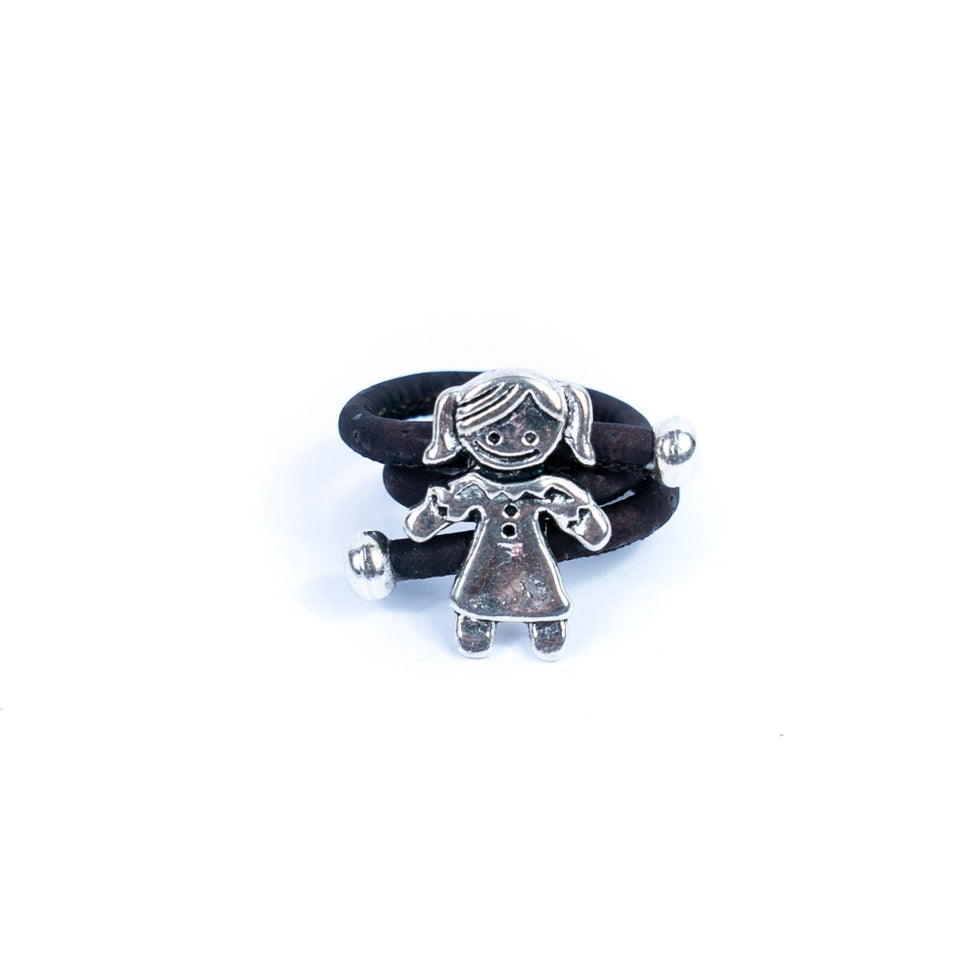 Cork Cord and Alloy Accessories Handmade Rings