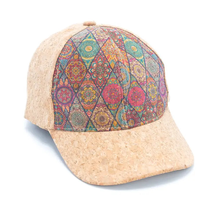 Multi Coloured Natural Cork Baseball Cap Front View
