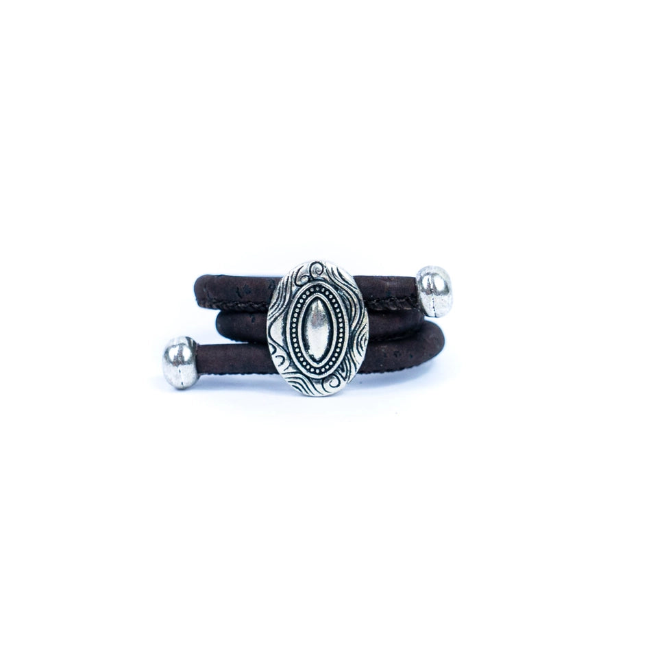 Cork Cord and Alloy Accessories Handmade Rings