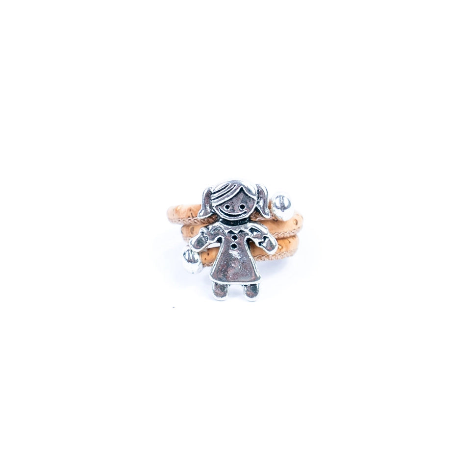 Cork Cord and Alloy Accessories Handmade Rings