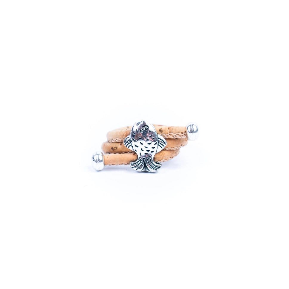 Cork Cord and Alloy Accessories Handmade Rings