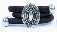 Dark Brown Cork Cord and Alloy Accessories Handmade Ladies Rings