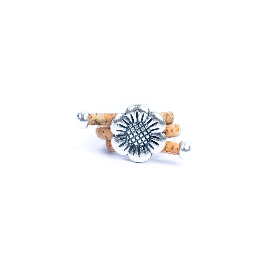 Cork Cord and Alloy Accessories Handmade Rings