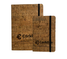 Personalised cork notebook with engraved or printed design