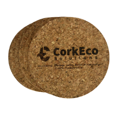 Compact round cork coaster Ø10 cm with minimalist design