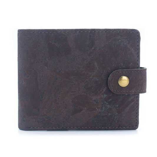 Sleek Bifold Cork Wallet with Snap Button