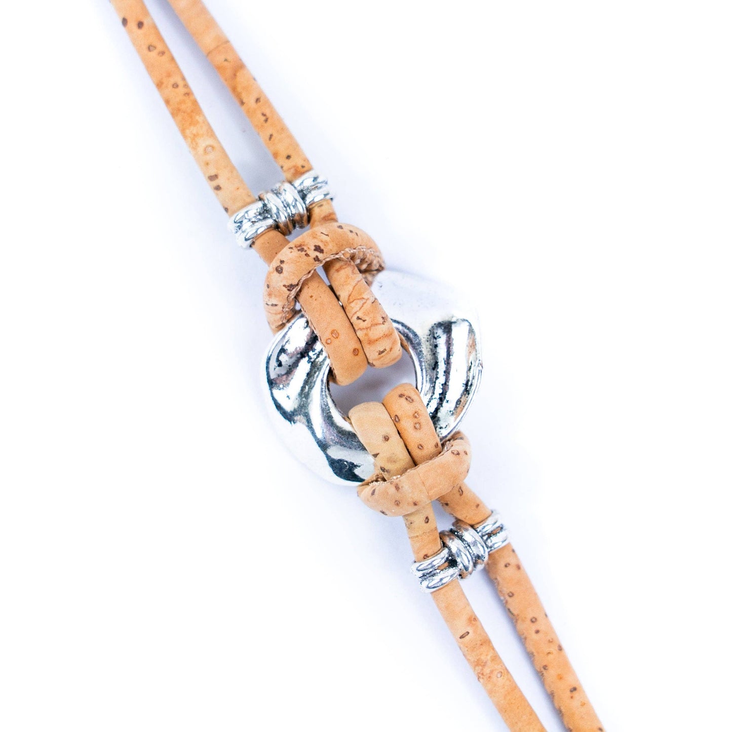 oft natural cork bracelet with alloy accents