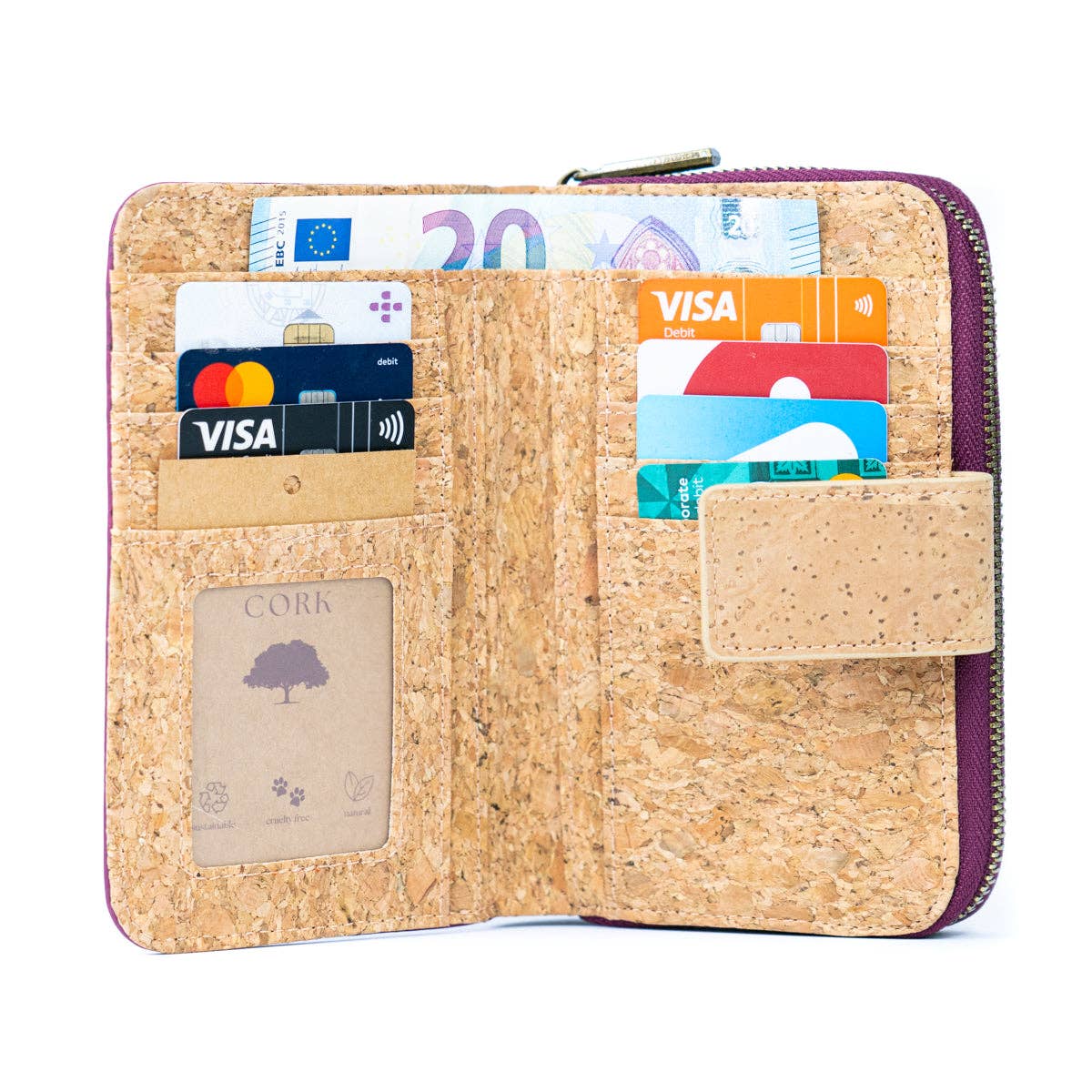 Stylish and Functional Medium-Sized Women's Cork Wallet