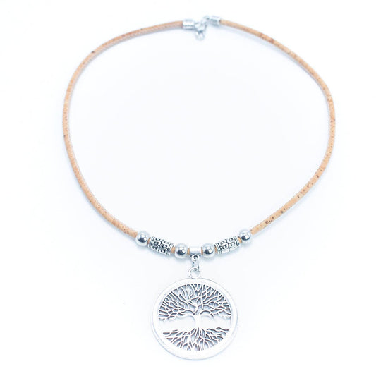 Handmade cork necklace for women – eco-friendly cork and zamak – CorkStyle
