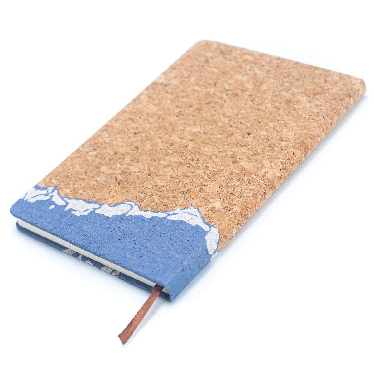Back view of compact cork notebook – sustainable stationery accessory
