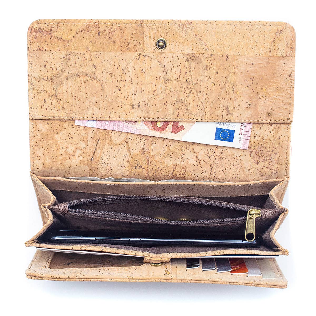 Lux cork bifold smart vegan women's wallet