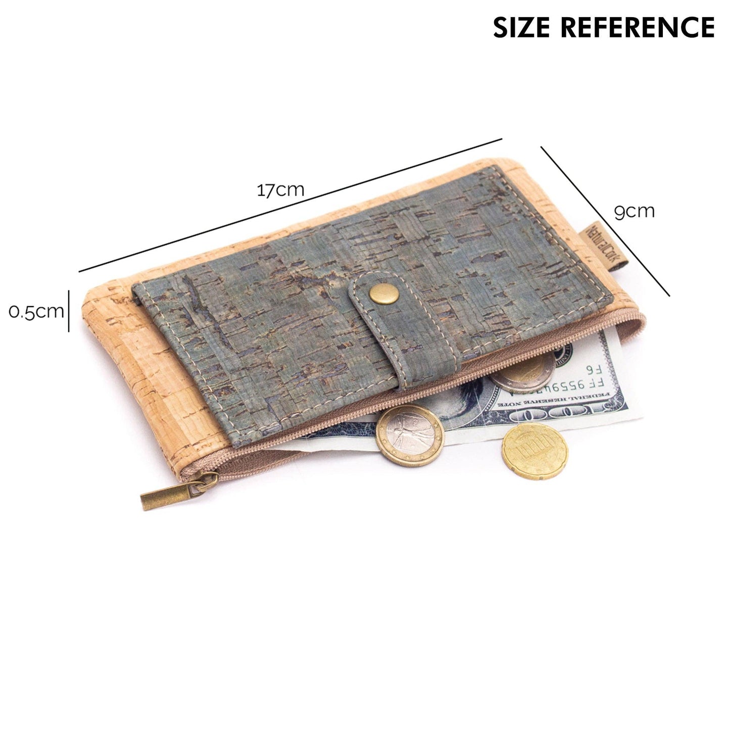 Yellow cork Slim snap wallet
