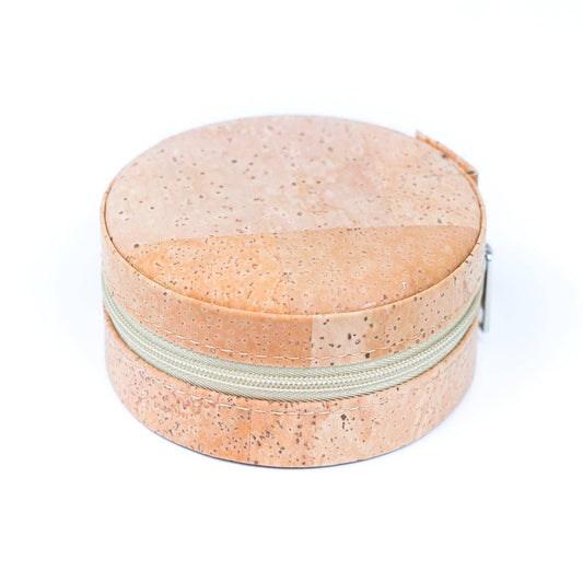 Natural Cork Jewelry Storage Round Box L-1013