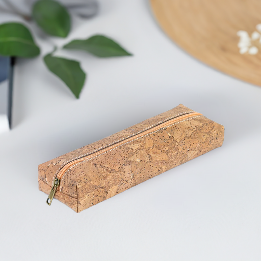 Cork pencil case – eco-friendly cork with zipper closure – CorkStyle