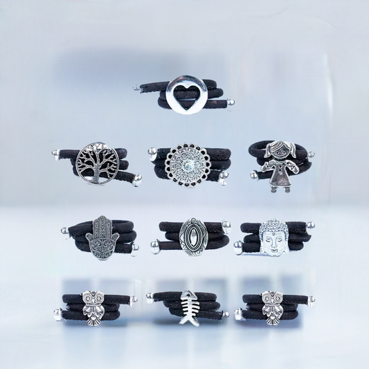 All Dark Brown Cork Cord Handmade Ring Front View