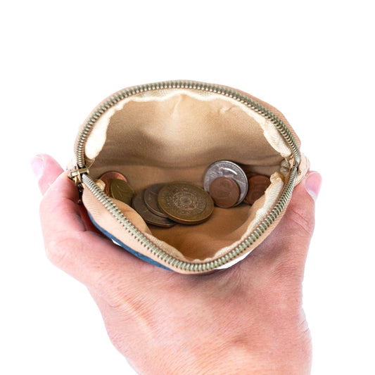 Printed Cork Coin Purse Open View