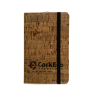 A6 cork notebook with elastic strap on desk