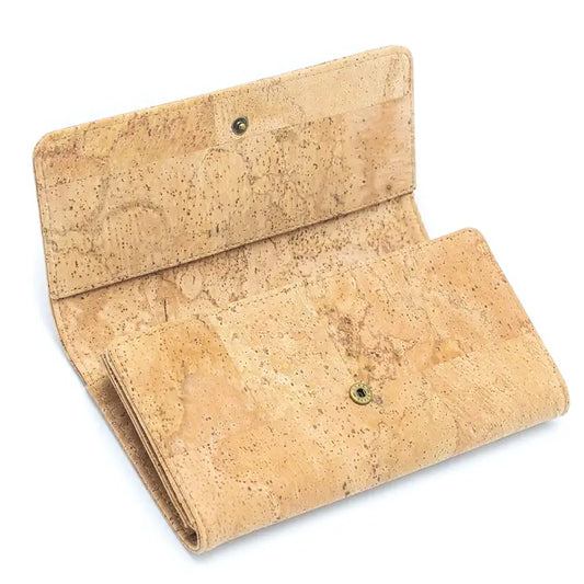 Natural Cork Bifold Smart Vegan Wallet Front View