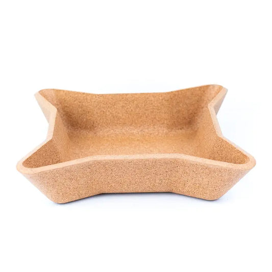 Front view – Natural Cork Storage Tray Star Design