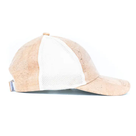 Cork Baseball Cap with Breathable Mesh Side View – 26×18×13 cm