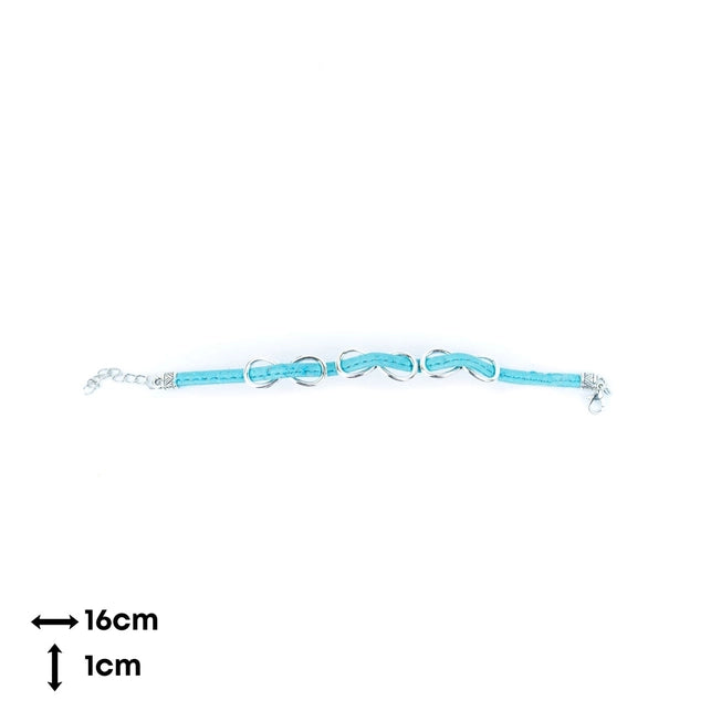 Flat Cork Wire and Alloy Infinity Symbol Handmade Unisex Fashion Bracelet