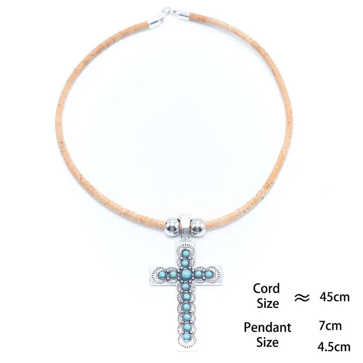 Close-Up of Cork Texture on Necklace