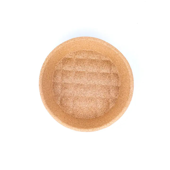 Cork Snack Bowl Top View with Snacks