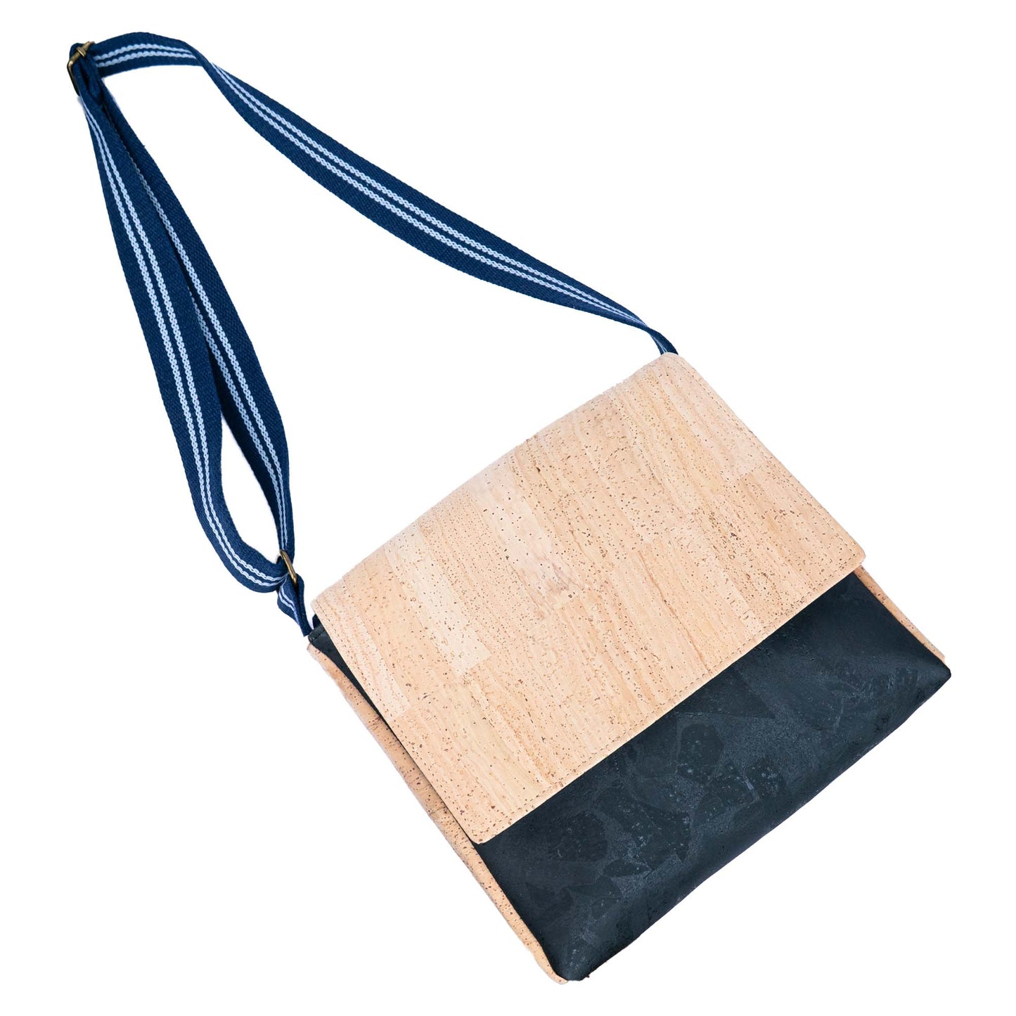 Natural & Black Cork Men's Crossbody Bag