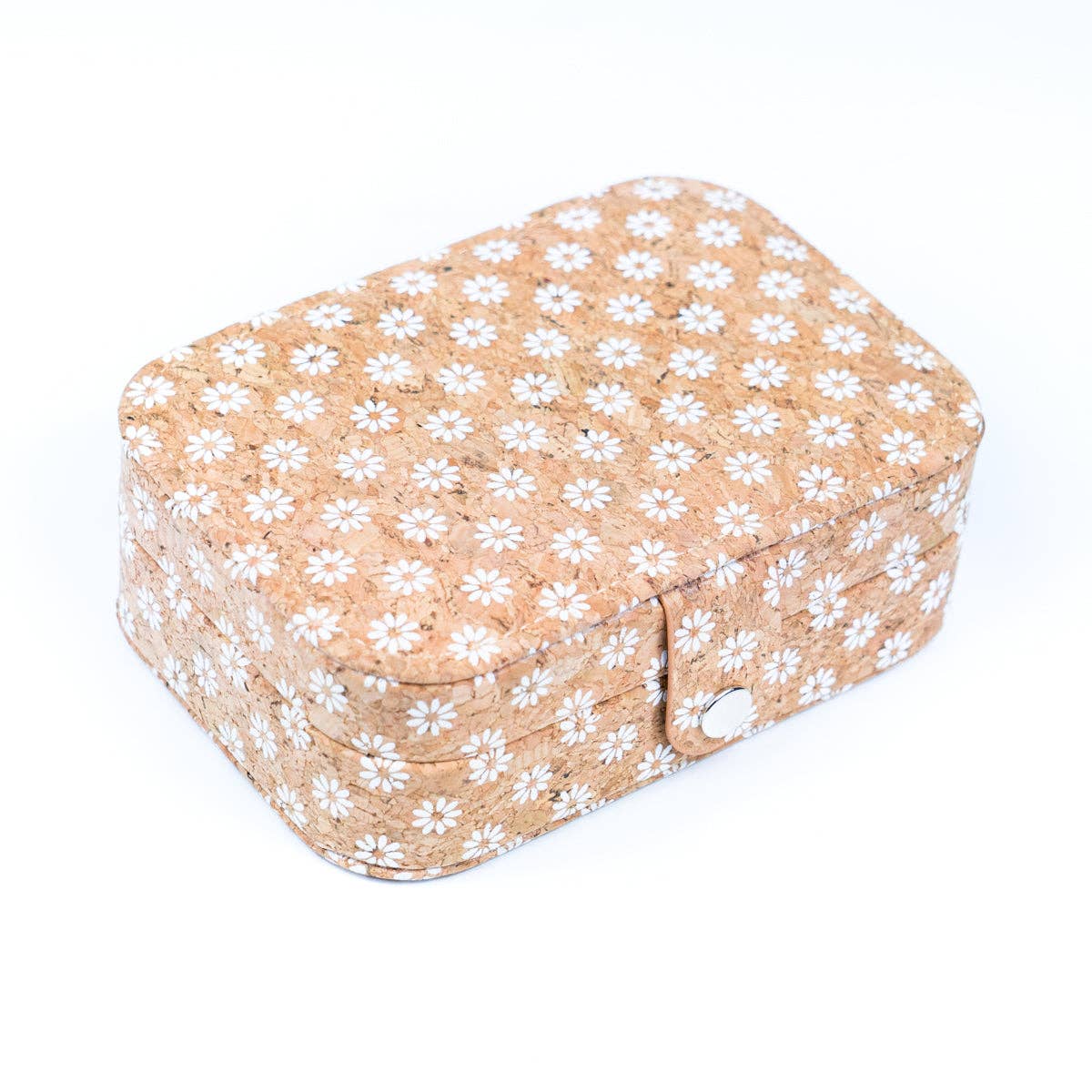 Natural/Golden/Patterned Cork Jewelry Storage Rectangular Bo