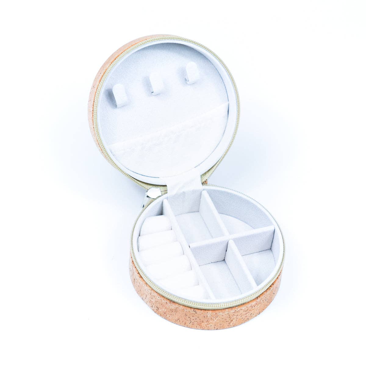 Natural Cork Jewelry Storage Round Box L-1013