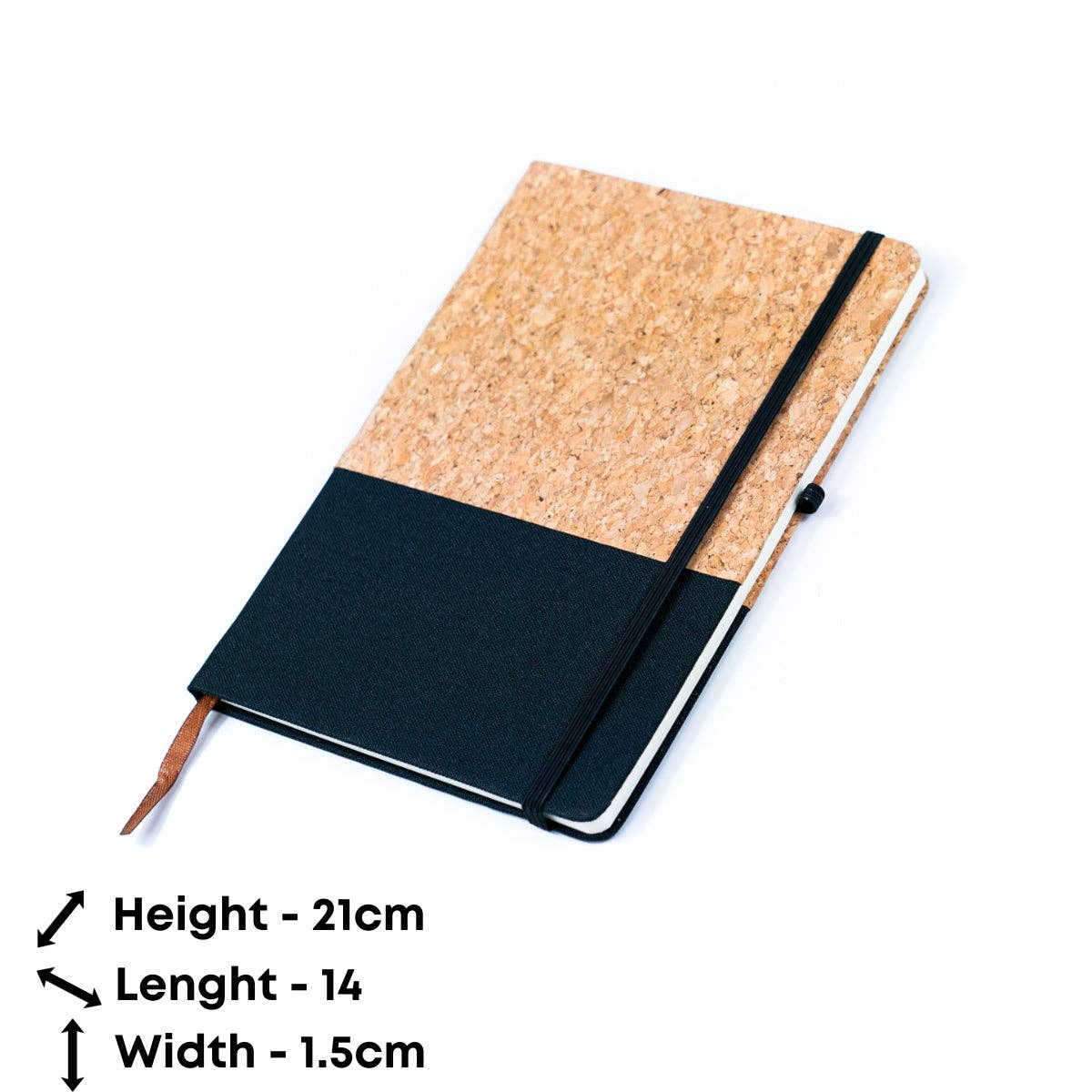 Canvas and Cork Fusion Notebook in Black, Gray, Blue, and Gr