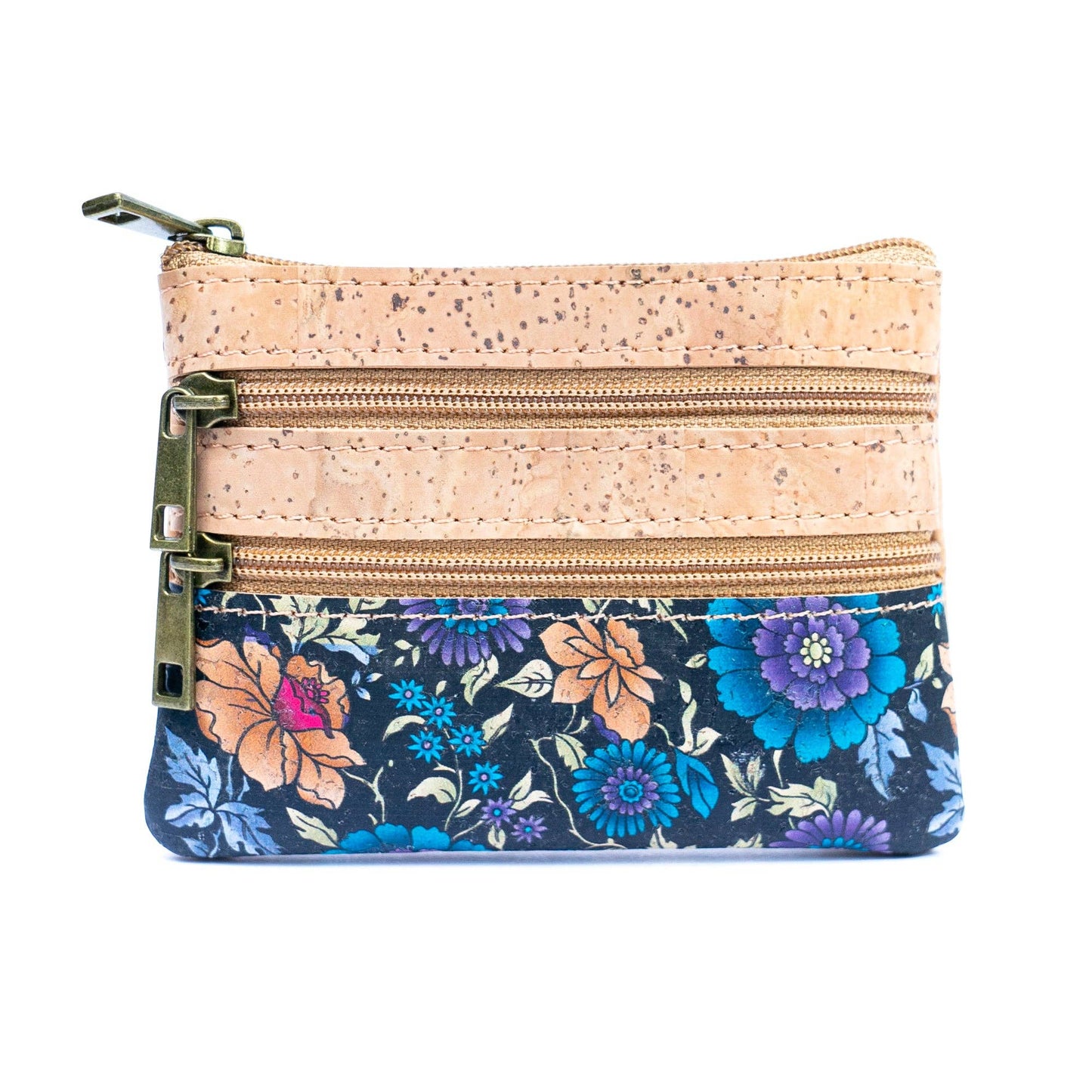 Triple-Zip Ladies' Mini Coin Pouch with Exclusive Printed Designs BAG-2326