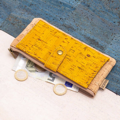 Yellow cork Slim snap wallet