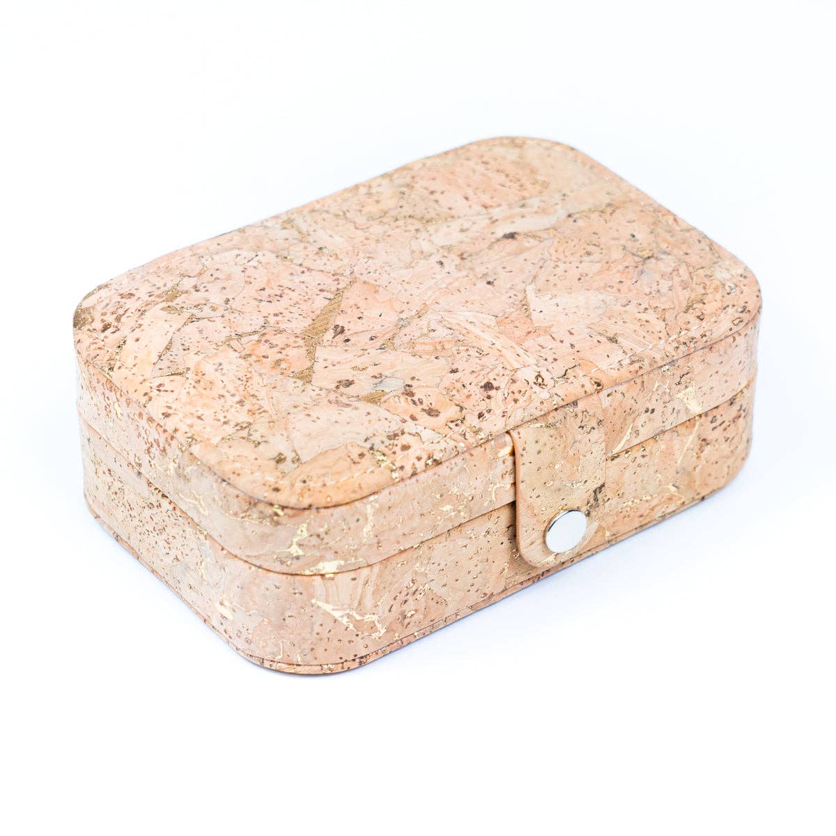 Natural/Golden/Patterned Cork Jewelry Storage Rectangular Bo