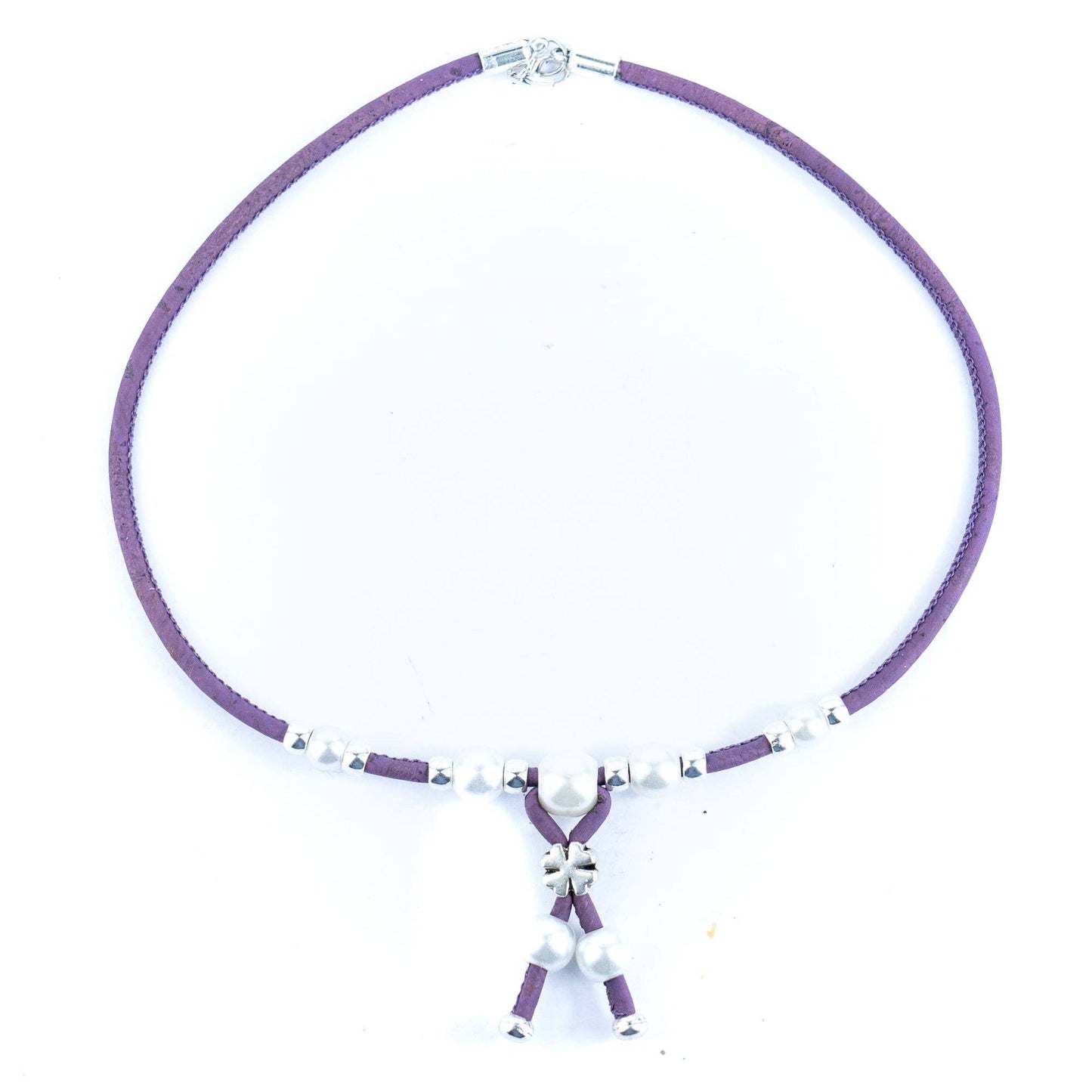 3mm natural colour round cork wire handmade necklace