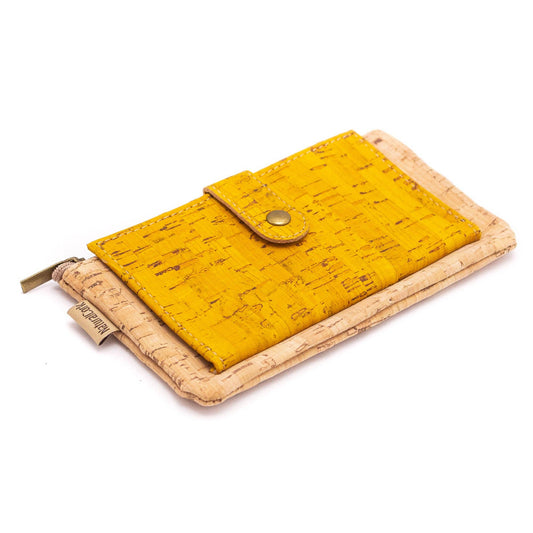 Yellow cork Slim snap wallet