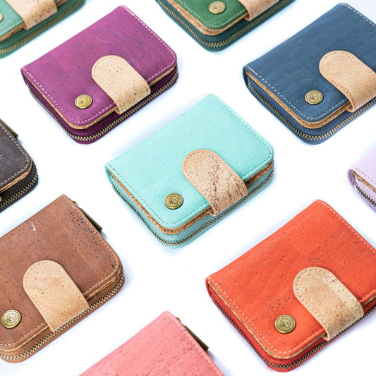 Stylish Solid-Colour Cork Women's Short Wallet