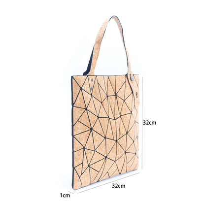 Natural cork Geometric women Cork Tote