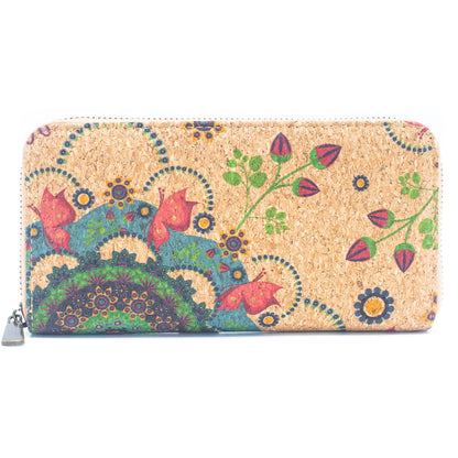 Various patterns natural cork women zipper card wallet- Vega