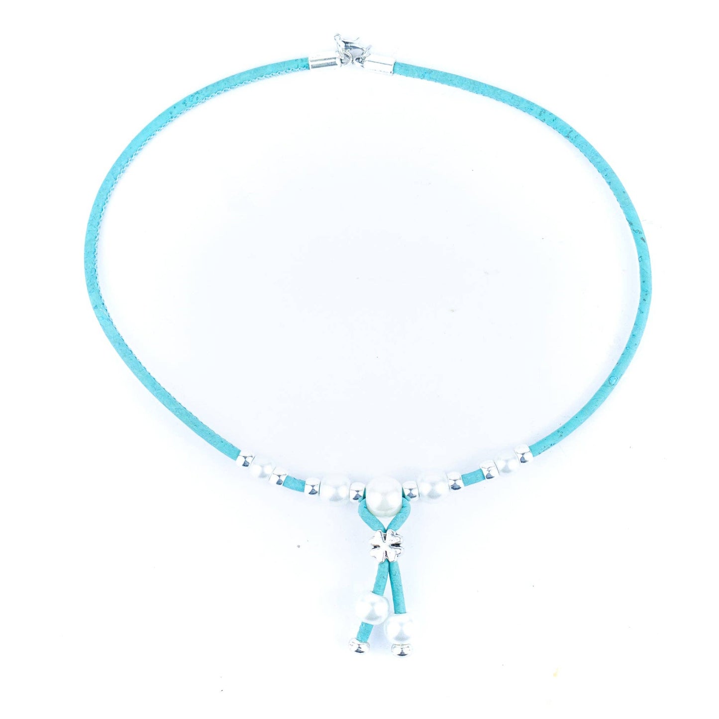 3mm natural colour round cork wire handmade necklace