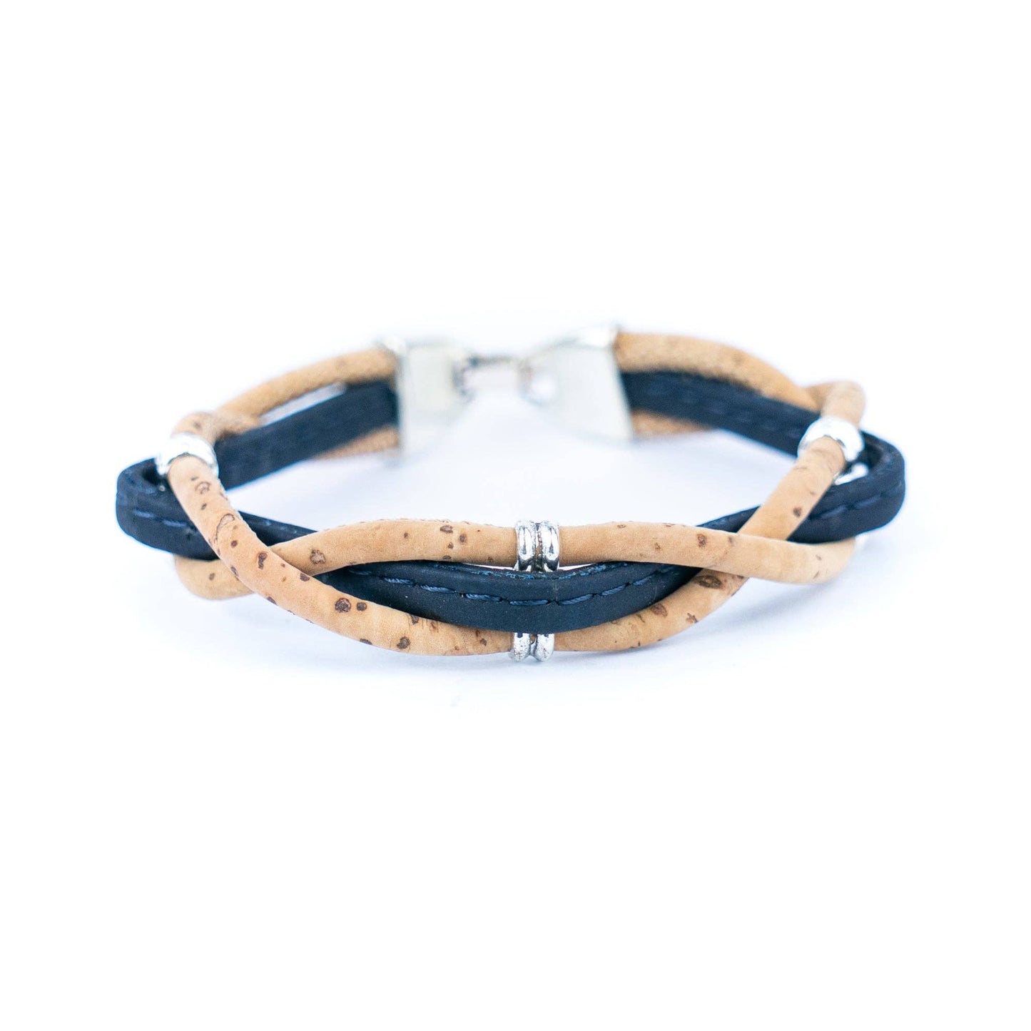 Natural cork and accessories Hand-woven cork bracelet for women
